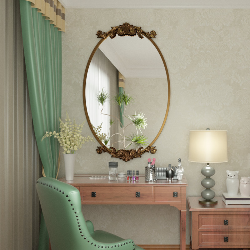 Miroir mural Dieudson, 40 po x 28 po, Or brossé