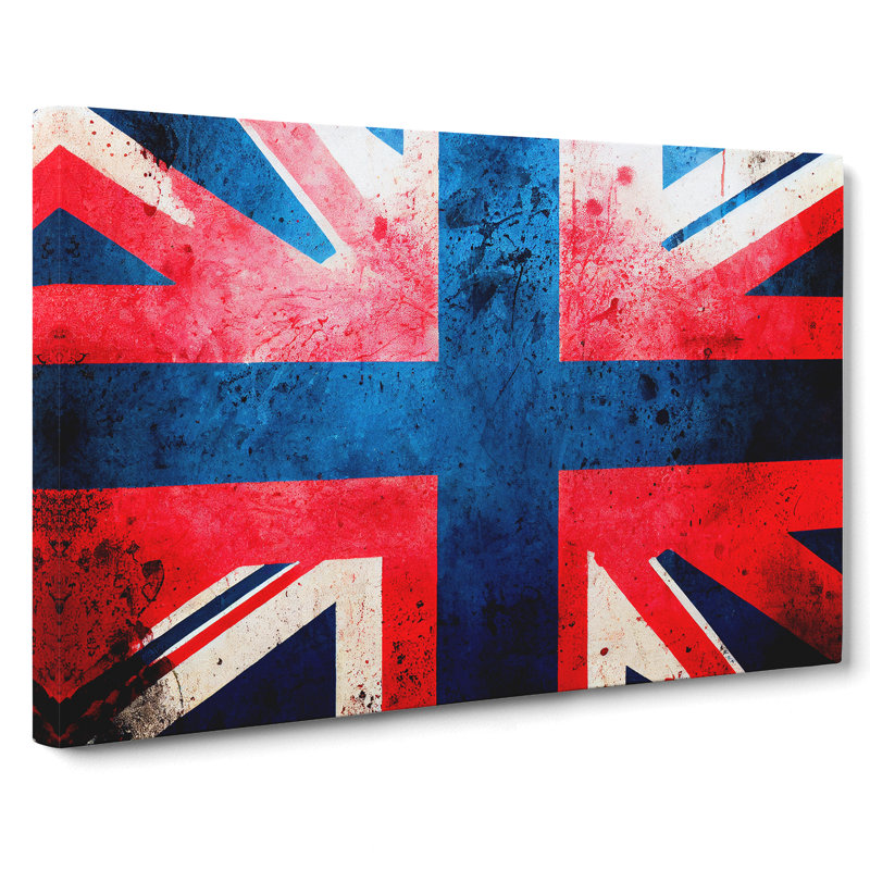 Painted Union Jack Flag Vol.1 Abstract - Wrapped Canvas, 35cm H x 50cm W x 3cm D