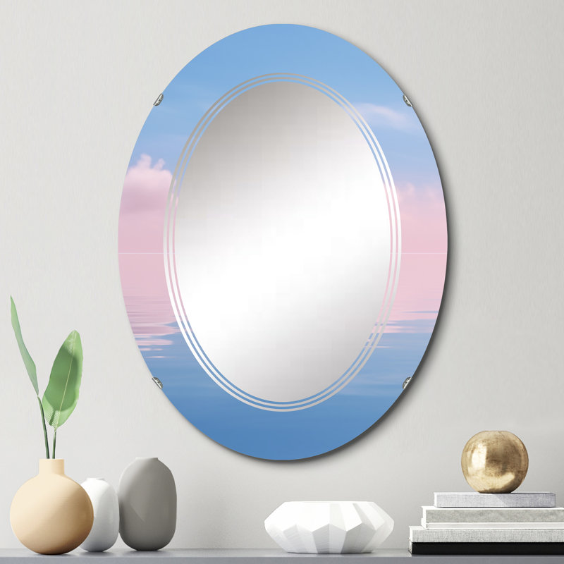 Sawiris - Miroir mural moderne ovale, 30 po x 20 po