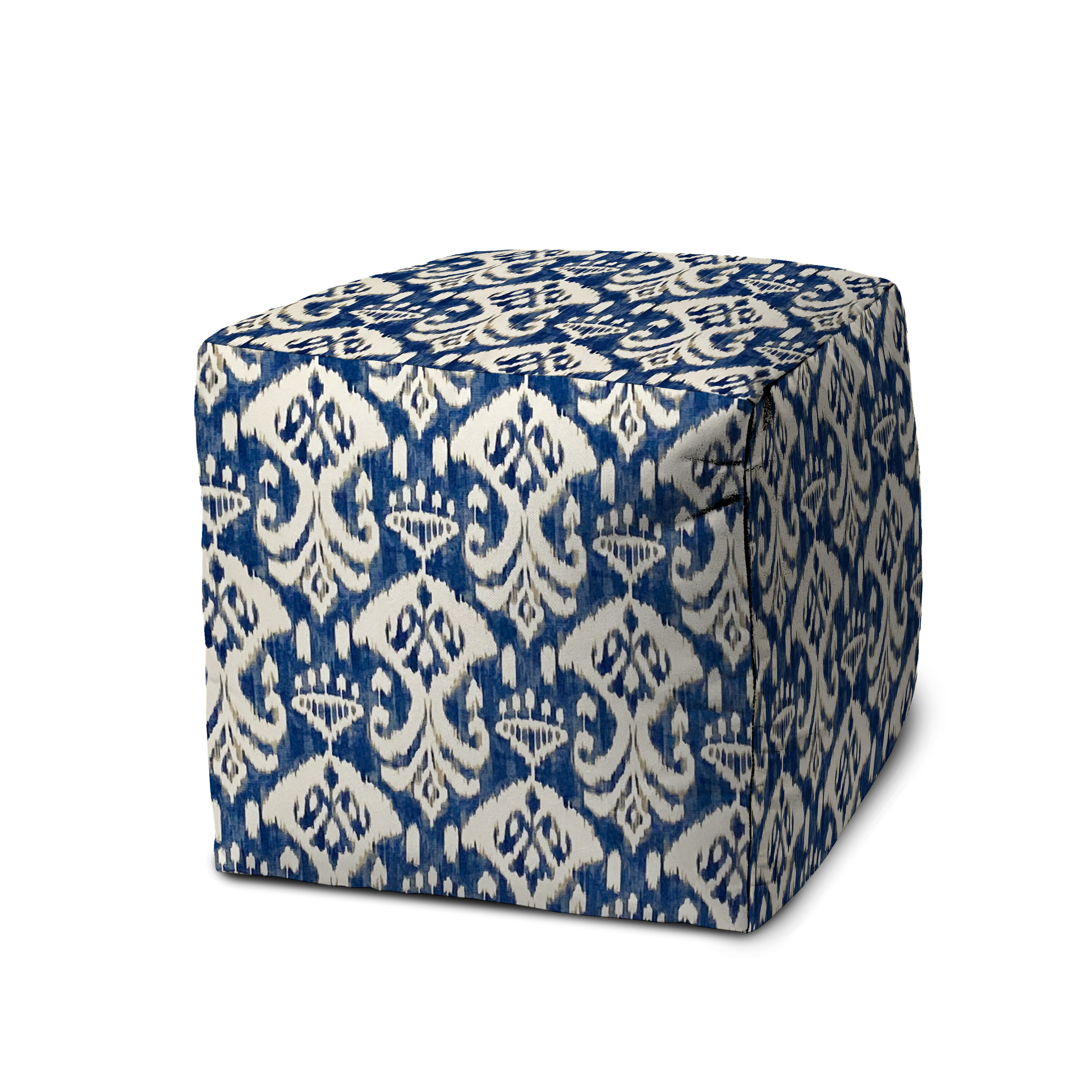 Red Barrel Studio® Brindle Blue Indoor/Outdoor Pouf - Zipper Cover with  Luxury Polyfil Stuffing - 17 x 17 x 17 Cube