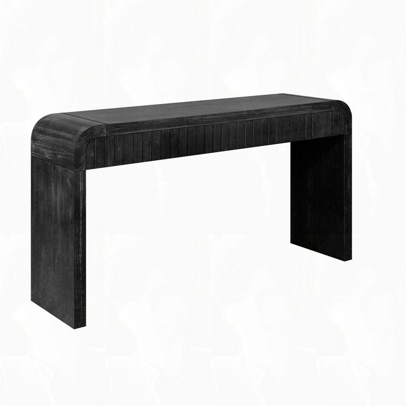 59'' Vintage Crafted Entryway Table Two Hidden Handle Drawers Farmhouse Console Table Easy Assembly, Black