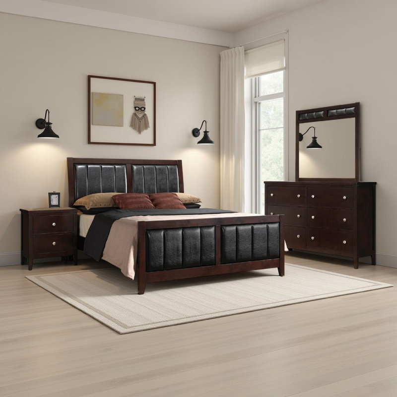 Ensemble de chambre à coucher 4 pièces Con, Grand lit