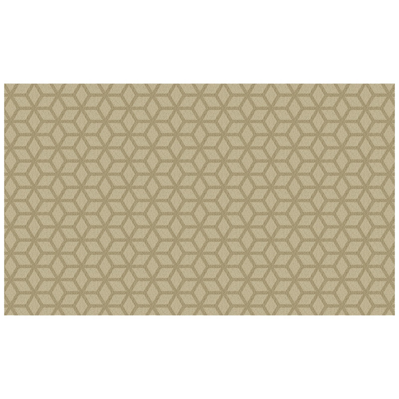 Un-Rug Cubics Rube Low Profile Kitchen Mat by Matterly, Beige, Rectangle 3' x 5'
