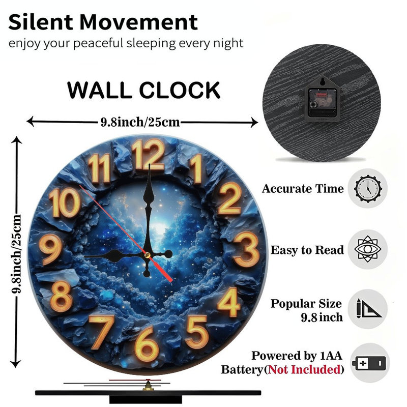 Horloge cosmique avec ciel étoilé