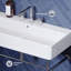 Lavabo de salle de bain piédestal rectangulaire en céramique avec trop-plein 34,7 "Swiss Madison Carre-98076193