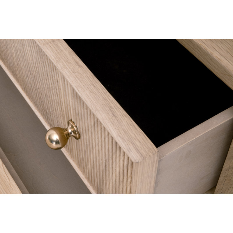 Table de chevet à 2 tiroirs Taube Highland, Beige