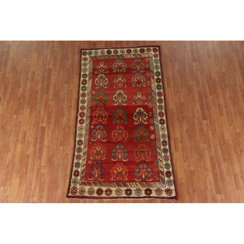 Tapis rouge rétro Gabbeh 4 x 8