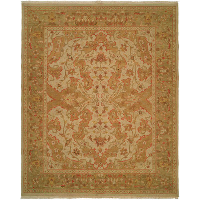 Wool Oriental Area Rug in Beige