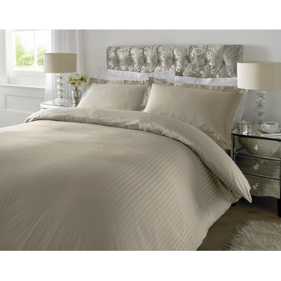 Satin Striped Duvet Cover Set with Pillowcases Included