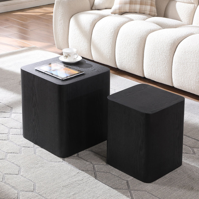 Table de bout en MDF, Black, H 17,9 po x L 15,7 po x l 15,7 po