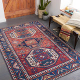 Broden Oriental Navy/Red Area Rug