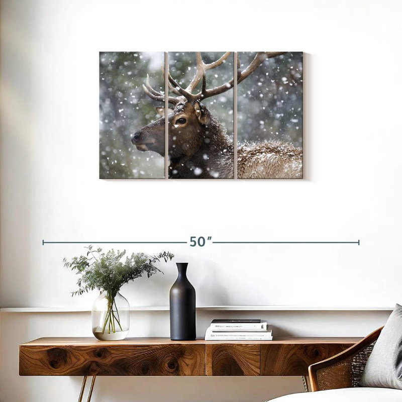 Brampt Winter Snow Elk, 20" H x 33" W