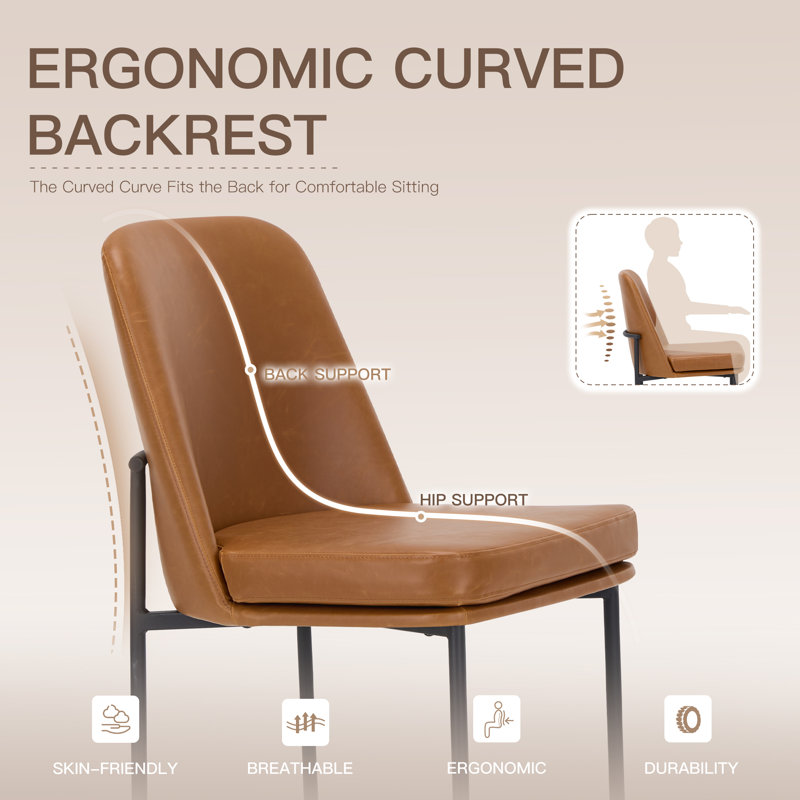 Chaise rembourrée Parsons, Brun
