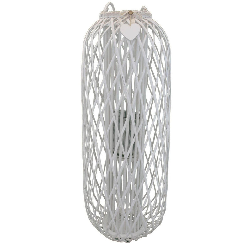 Glass Tabletop Lantern, White