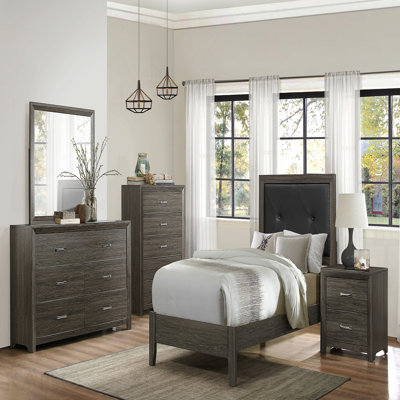 Mobilier de chambre à coucher de style contemporain avec poignées chromées 1 pièce