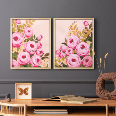 Vibrant Roses I-Premium Framed Print -Ready to Hang - No Nails Required - No Nails Required