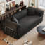Canapé à compression de 78,8 po, canapé-lit convertible au sol avec accoudoirs avec dossier coussiné, canapé-lit futon confortable, causeuse modulaire désossée, tissu en velours côtelé, pour le salon, la chambre à coucher, noir-1070162850