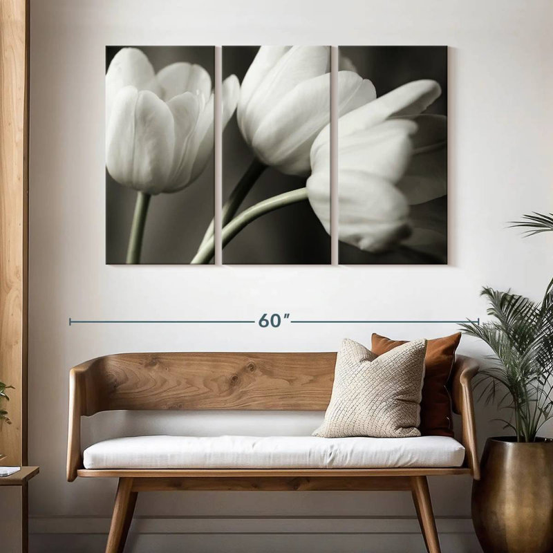 Harnek rangée de tulipes BW, H 32 po x l 50 po