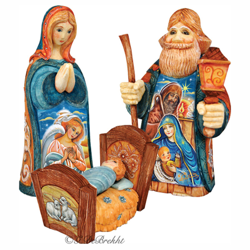 Derevo 3 Piece Nativity Wooden Box Set