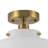 1-Light Gold Glass Semi Flush Mount