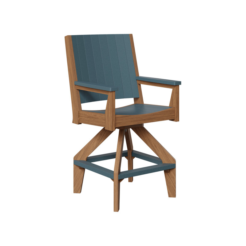 Mayhew Outdoor Bar Stool, Slate, Antique Mahogany