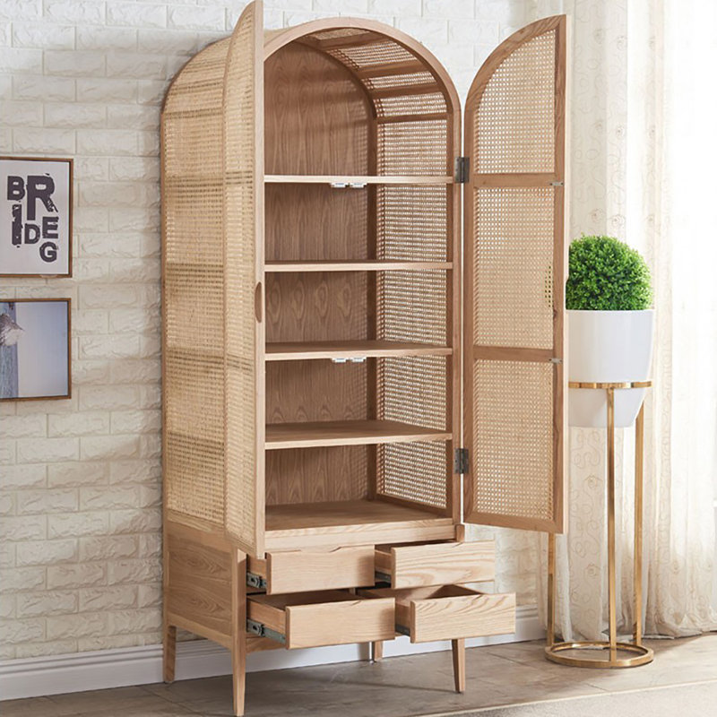 Armoire simple moderne en rotin tressé