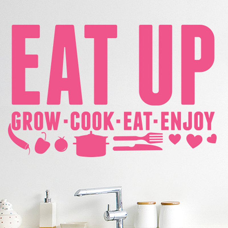 Food & Beverage Wall Decal, Pink, Medium
