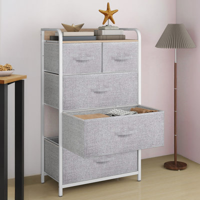 Vinyette 5-Drawer Chest of Drawers，57.9Cm W Bedroom Drawers