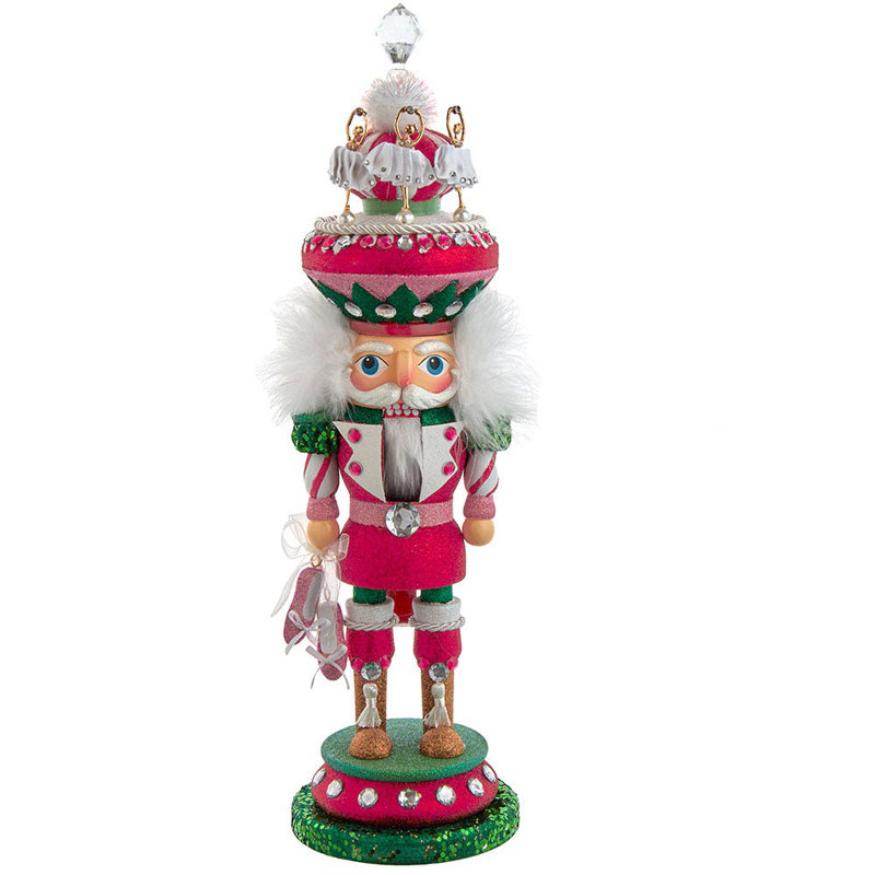 18-Inch Pink and Green Rhinestone Ballet Nutcracker