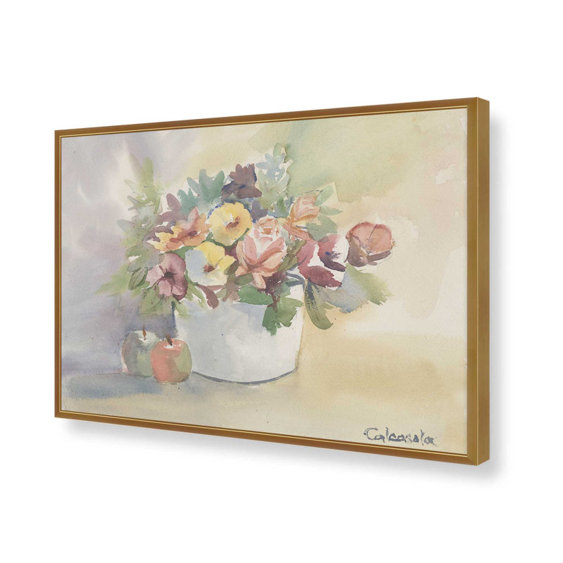 «Flowers & Apples» par Stephen Calcasola, reproduction d'art, H 36 po x l 48 po, Impression sur cadre ouvert sans papier mat