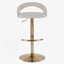 Tabouret de bar réglable en métal doré et tissu avoine avec repose-pieds arrondi en T - ensemble de 2-1522826286-1522826280