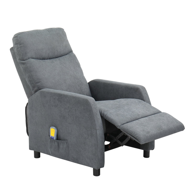 Upholstered Heated Massage Chair, Grey
