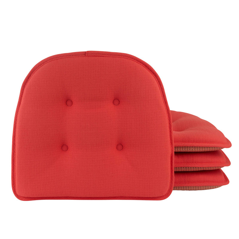 Non-Slip Dining Room And Kitchen Seat Cushions, 16 X 15 X 2 Inches, Coral