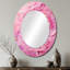 Pink Radiant Revolution Spiral - Grand miroir mural ovale sur métal-1065916280
