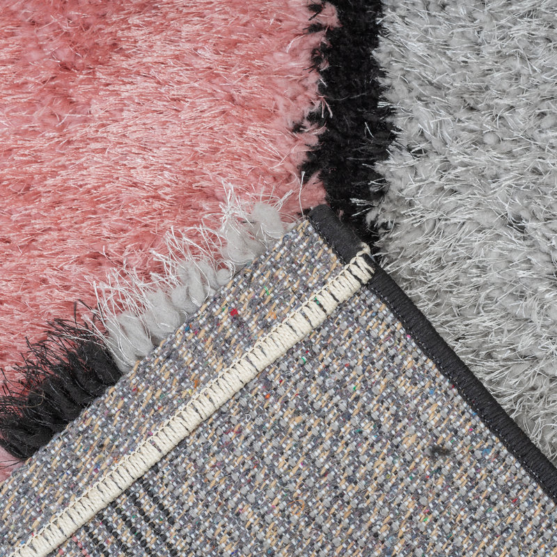 Hospers Geometric Hand Woven Shag Area Rug, Rectangle 60 x 110cm