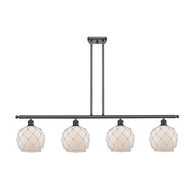 Luminaire suspendu linéaire à 4 lumières pour îlot de cuisine Hillhouse
