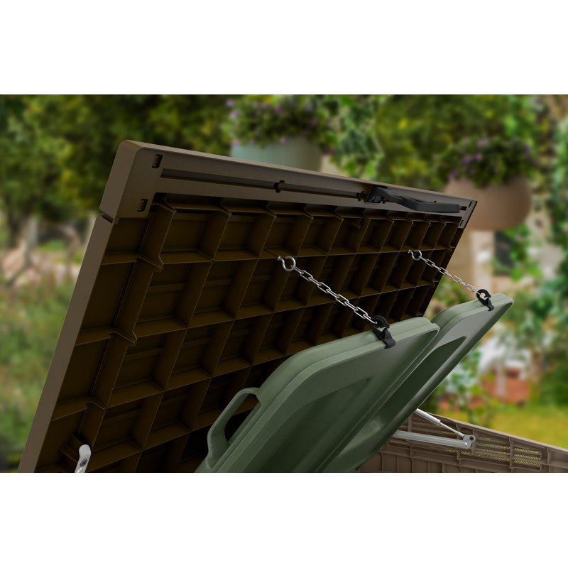 Keter Store-It-Out MIDI 4.3x3.7 ft. Durable Resin Outdoor Storage Shed With Floor and Double Doors for Garden Patio Furniture and Tools, Brown
