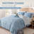 -Piece Blue Western Cowgirl Bedding Sets, Soft Microfiber Comforter