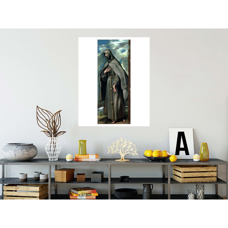Saint-François d'Assise (c.1182-1220) par El Greco - Estampe numérique, H 40 po x l 32 po