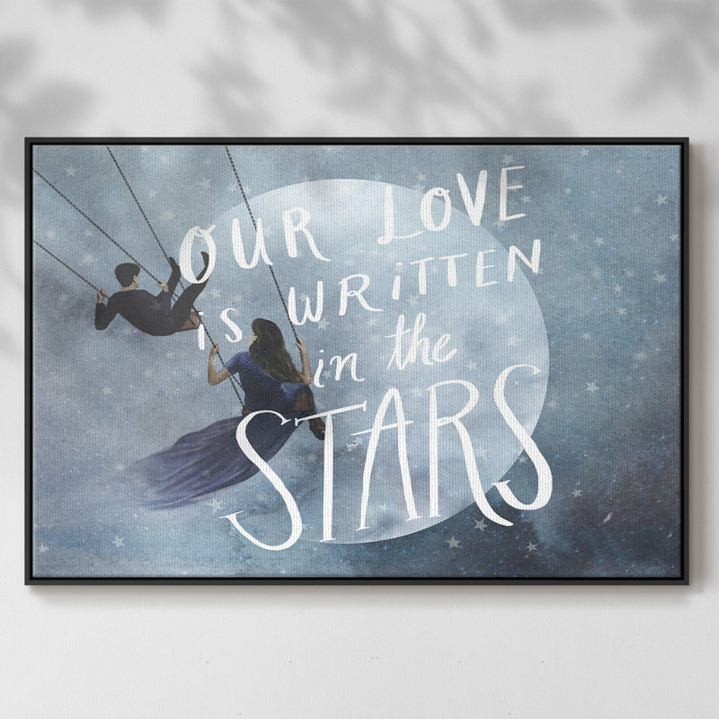Celestial Love Collection A, reproduction d'art sur toile, Noir, H 25 po x l 37 po x P 2 po