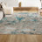 Lasley Contemporary POP Modern Abstract Vintage Faded Blue/Gray Rug-1200542389