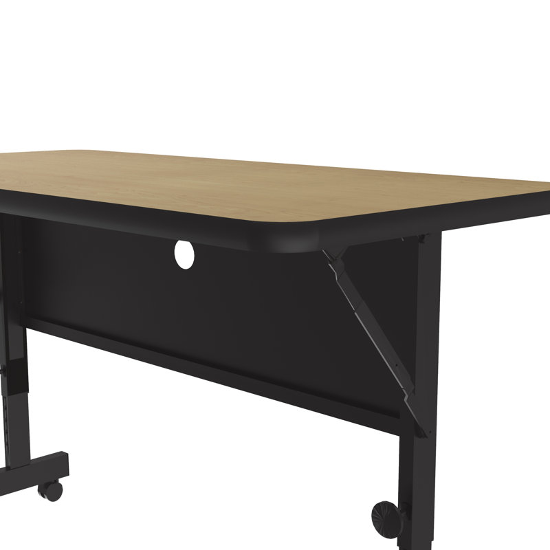 Rectangle 2 Person Height Adjustable Flip Top 48'' L Modular Training Table with Casters
