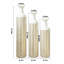 Un ensemble de trois vases de plancher de style moderne en métal blanc. Ces grands vases émaillés offrent un magnifique décor décoratif pour la maison.