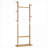  Solid Rubber Wood Free Standing Coat Rack Set, Warm Beige Natural Wood Wash, Space Saving Entryway Coat Hanger Stand-92141108