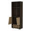 Bahamas Corner Bar with 10 Wine Cubbies, 2 Open Shelves, and Cup Rack, Dark Oak / Pine