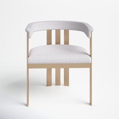 Peppa Slat Back Arm Chair in Beige/Gold