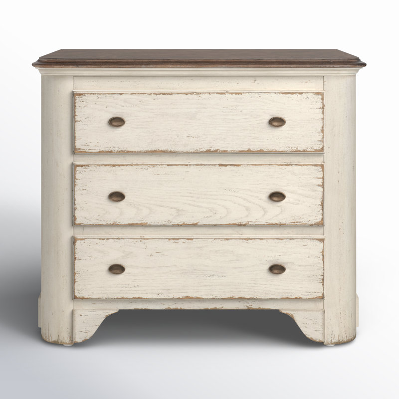 Americana 3 - Drawer Nightstand, Cream/Beige