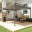 Pavillon de jardin extérieur 10 'x 10', pergola rétractable en métal, gris