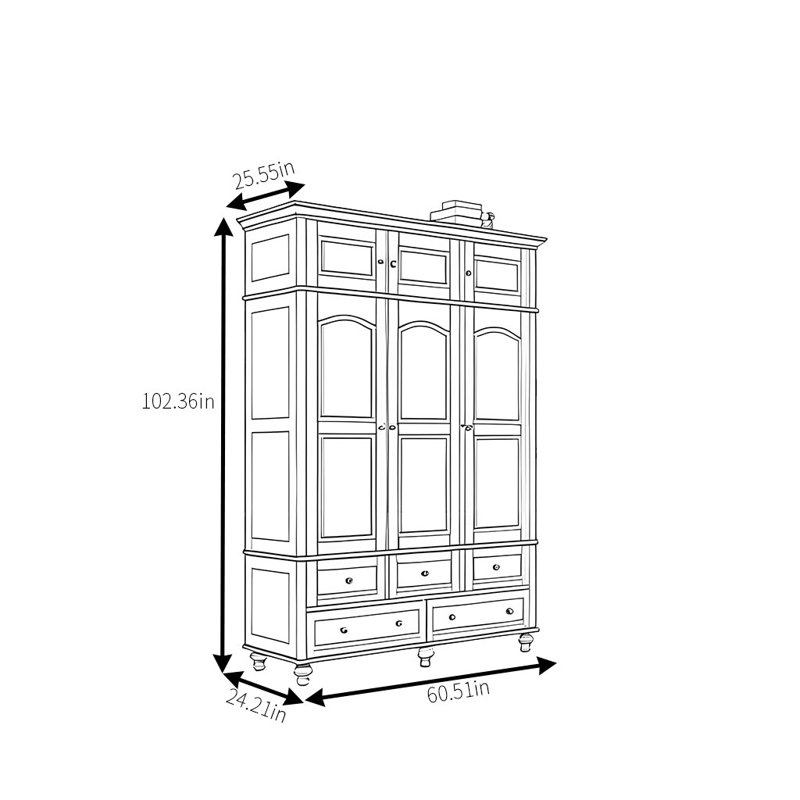 Garde-robe pratique rétro classique