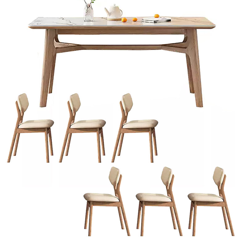 Simple small Japanese rock plate dining table, 29.53"H x 70.87"L x 31.5"W